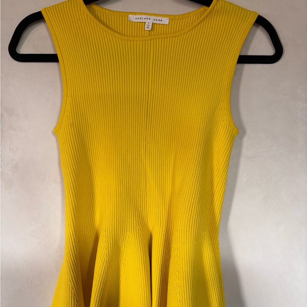 Endless Rose Vibrant Yellow Ribbed Top - Picture 1 of 2